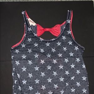 Patriotic open-backed tank top